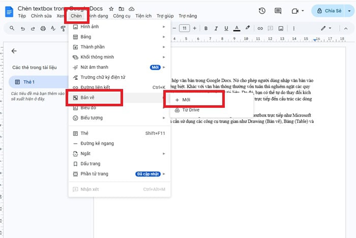 03 Cách chèn Textbox trong Google Docs đơn giản, dễ thực hiện nhất 7 khởi tạo trong Drawing