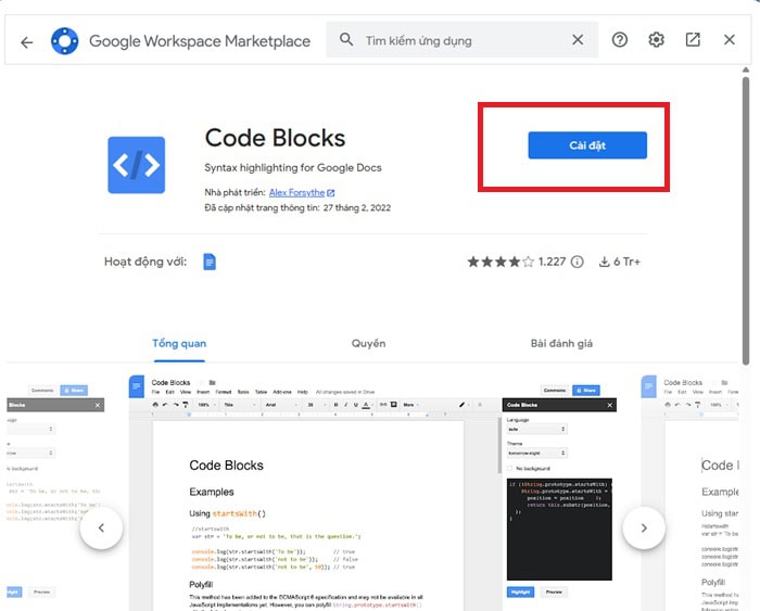Code Block trong Google Docs | Hướng dẫn chi tiết cách dùng từ A-Z 15 nhấn Cài đặt