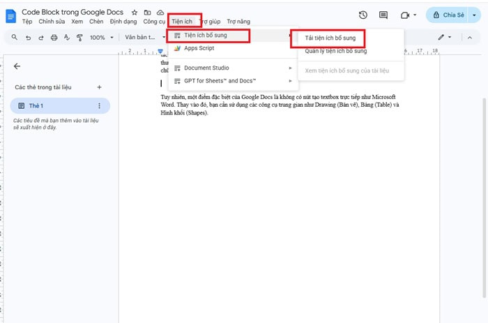 Code Block trong Google Docs | Hướng dẫn chi tiết cách dùng từ A-Z 14 Tải tiện ích bổ sung