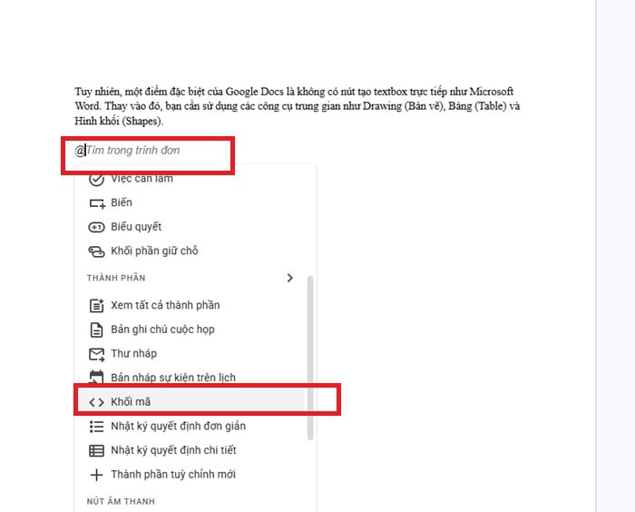 Code Block trong Google Docs | Hướng dẫn chi tiết cách dùng từ A-Z 11 chọn Khối mã