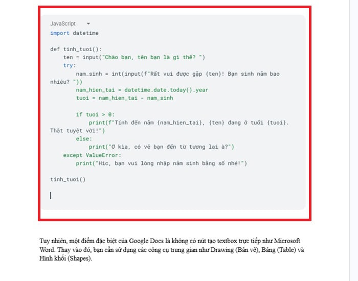 Code Block trong Google Docs | Hướng dẫn chi tiết cách dùng từ A-Z 10 gõ mã code block