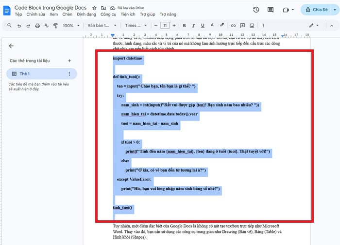 Code Block trong Google Docs | Hướng dẫn chi tiết cách dùng từ A-Z 16 chuyển đổi văn bản thuần túy