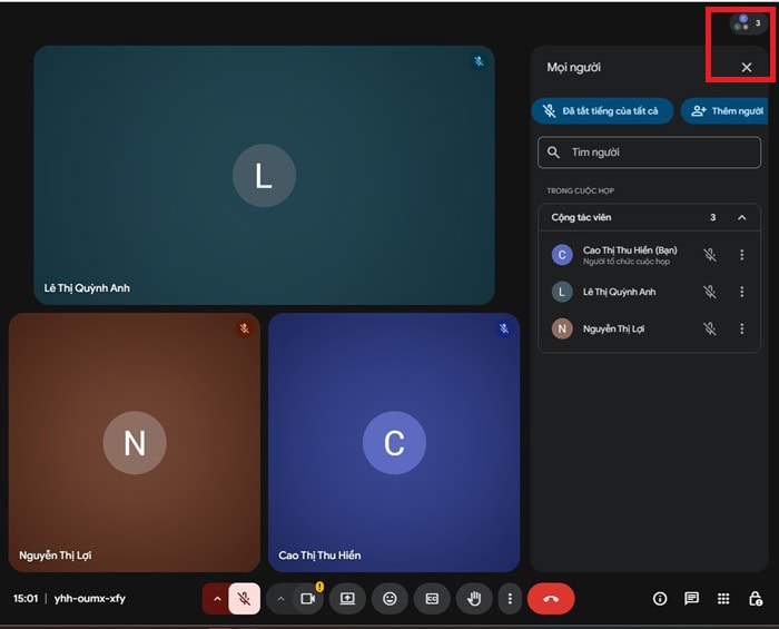 Cách xem các thành viên tham gia Google Meet đầy đủ & dễ hiểu nhất 7 nút Mọi người