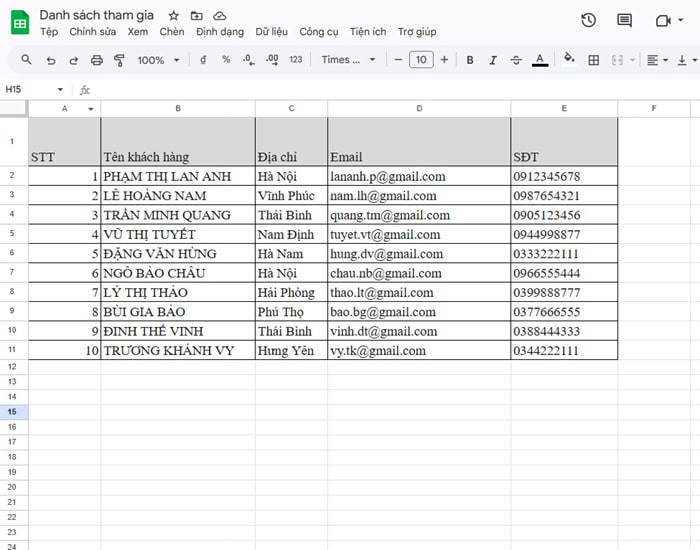 Mail Merge trong Google Docs: Hướng dẫn từ cơ bản đến nâng cao 9 Thiết lập dữ liệu