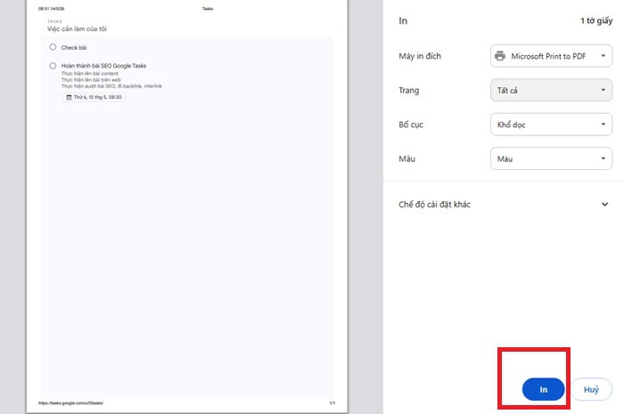 Google Tasks là gì? Tìm hiểu về vai trò, tính năng, ưu nhược điểm và cách dùng 25 nhấn Print
