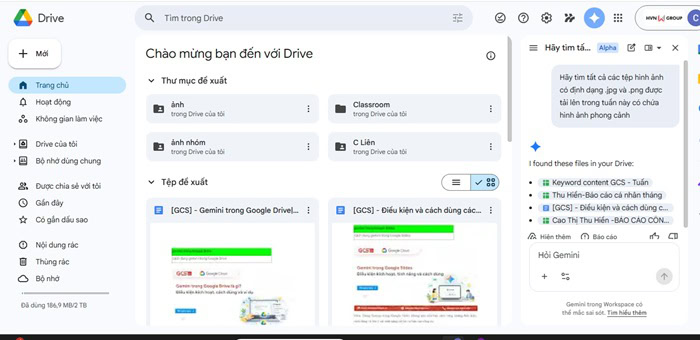 Gemini trong Google Drive là gì? Điều kiện kích hoạt, cách dùng và ví dụ 15 sắp xếp kho lưu trữ