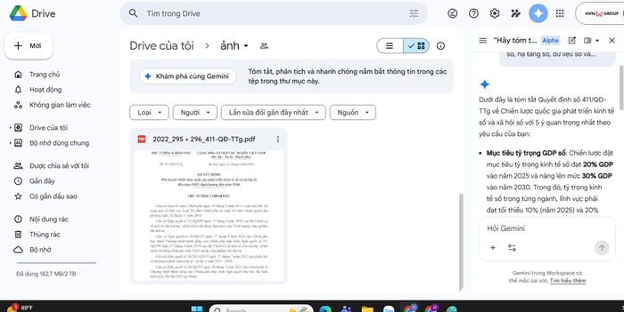 Gemini trong Google Drive là gì? Điều kiện kích hoạt, cách dùng và ví dụ 12 Hỏi đáp nội dung