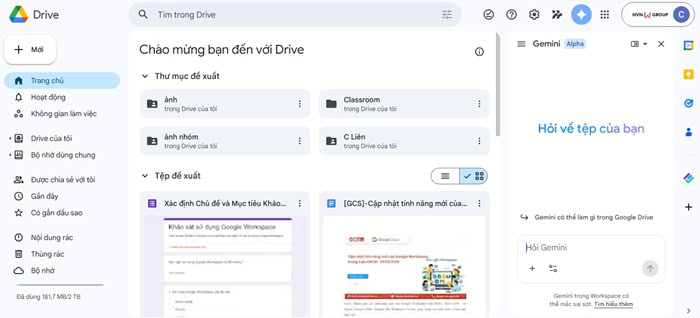 Gemini trong Google Drive là gì? Điều kiện kích hoạt, cách dùng và ví dụ 9 bảng điều khiển Gemini