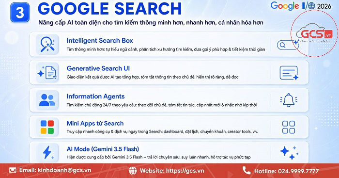 Sự kiện Google I/O 2026 | 12 Công bố quan trọng nhất 8 nâng cấp Google Search