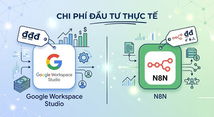 Google Workspace Studio vs N8N? Doanh nghiệp nên chọn nền tảng nào trong 2026? 15 Chi phí đầu tư thực tế