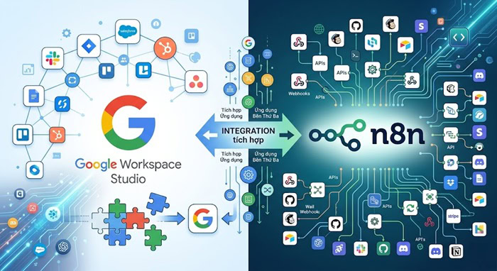 Google Workspace Studio vs N8N? Doanh nghiệp nên chọn nền tảng nào trong 2026? 13 Khả năng kết nối