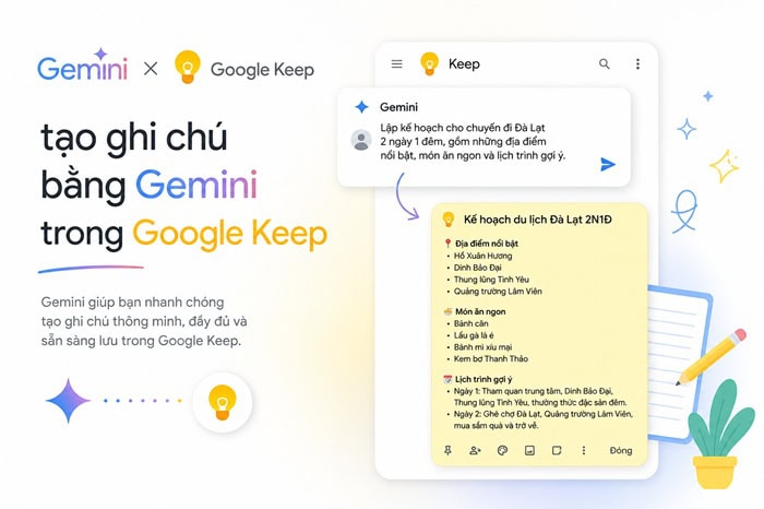 Hướng dẫn từ A-Z cách tạo ghi chú bằng Gemini trong Google Keep x3 hiệu suất 19 tạo ghi chú bằng Gemini