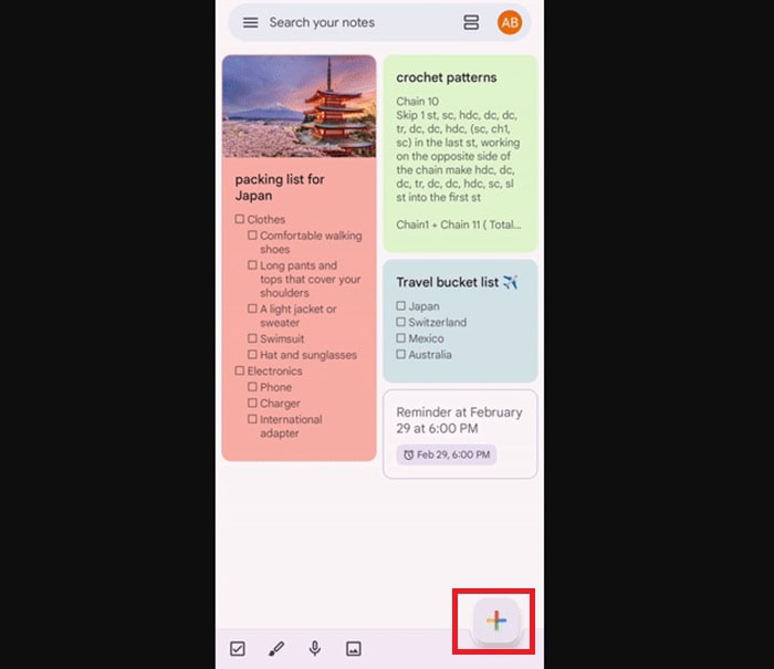 Hướng dẫn từ A-Z cách tạo ghi chú bằng Gemini trong Google Keep x3 hiệu suất 10 biểu tượng dấu cộng