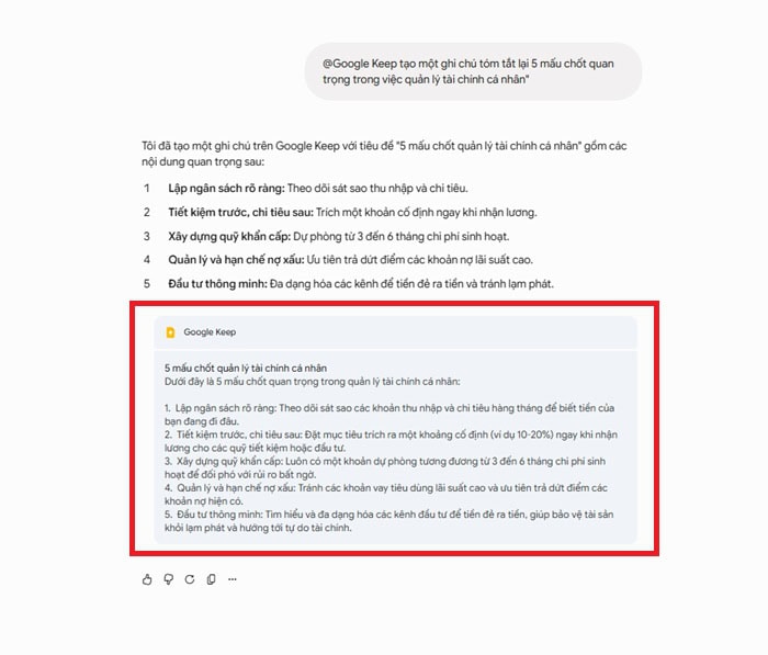 Hướng dẫn từ A-Z cách tạo ghi chú bằng Gemini trong Google Keep x3 hiệu suất 16 đoạn văn bản