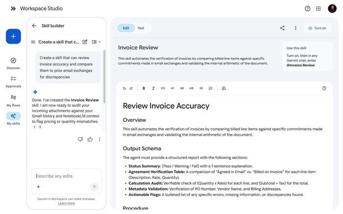 10 Cập nhật mới của Google Workspace Tại Cloud Next‘26 6 Tự động hóa quy trình với Skills