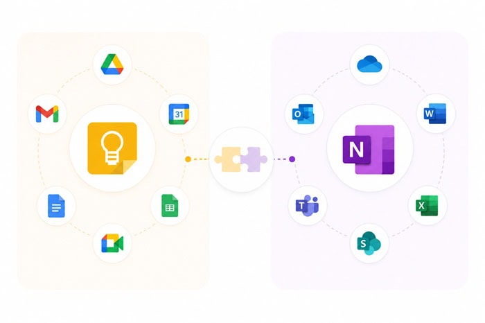 So sánh Google Keep và OneNote (2026): Ứng dụng ghi chú nào tốt hơn? 10 Google và Microsoft