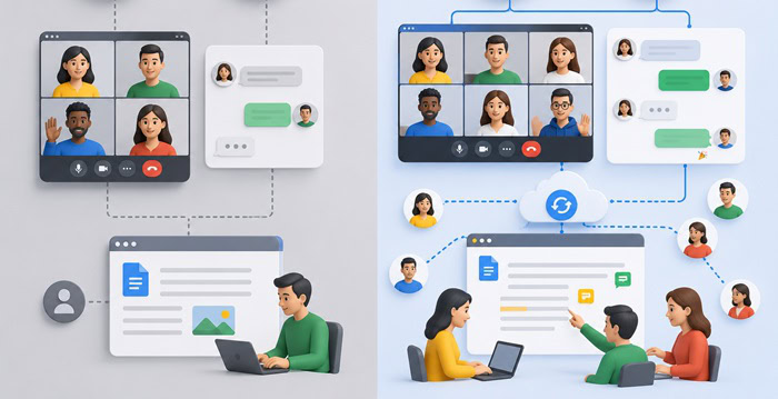 G Suite Legacy và Google Workspace: Sự khác biệt và lộ trình chuyển đổi 2026 9 khả năng cộng tác