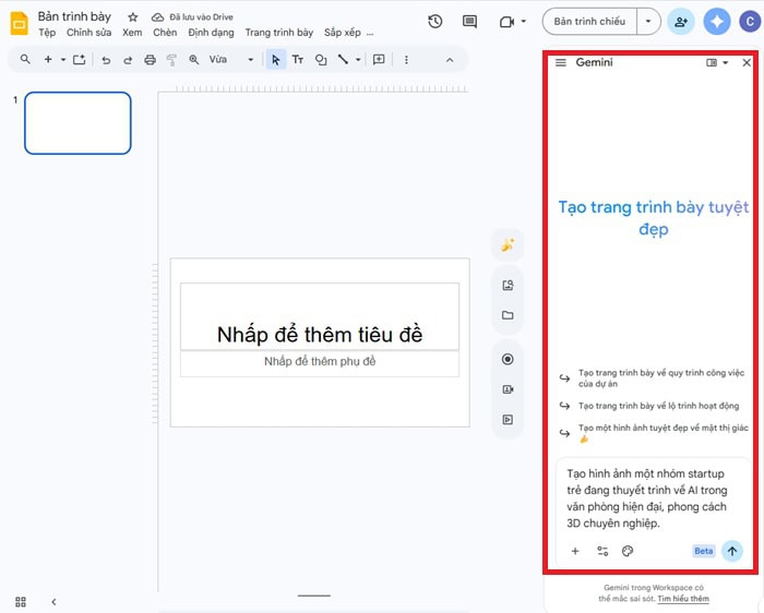 Gemini trong Google Slides: Điều kiện kích hoạt, tính năng và cách dùng 8 Tạo ra hình ảnh độc đáo