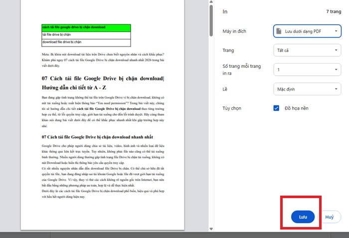 10 Cách tải file Google Drive bị chặn download đơn giản, hiệu quả 10 nhấn Save hoặc Lưu