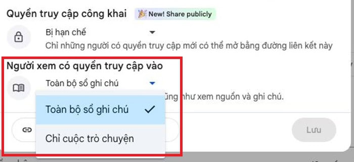 Cách chia sẻ NotebookLM đơn giản | Tất tần tật từ A-Z 9 Thiết lập phạm vi truy cập