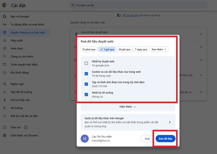10 Cách tải file Google Drive bị chặn download đơn giản, hiệu quả 11 Xóa cache và cookie Chrome