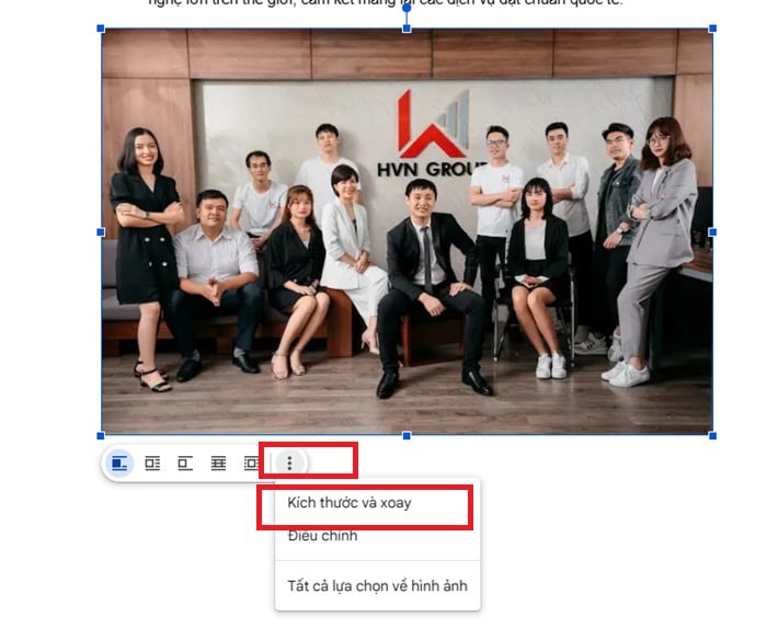 Hướng dẫn cách chỉnh sửa hình ảnh trong Google Docs cơ bản A-Z 6 Kích thước và Xoay