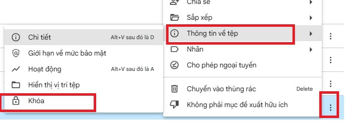 05+ Cách bảo mật Google Drive trên cả máy tính và điện thoại an toàn 16 chọn Khóa