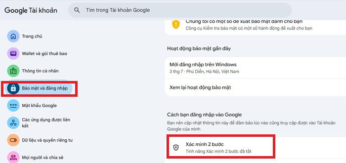 05+ Cách bảo mật Google Drive trên cả máy tính và điện thoại an toàn 5 Xác minh 2 bước