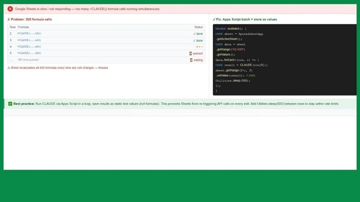 Google Sheets Claude là gì? Tổng quan, tính năng, cách dùng, lỗi dùng lưu ý 17 sử dụng Google Sheets Claude