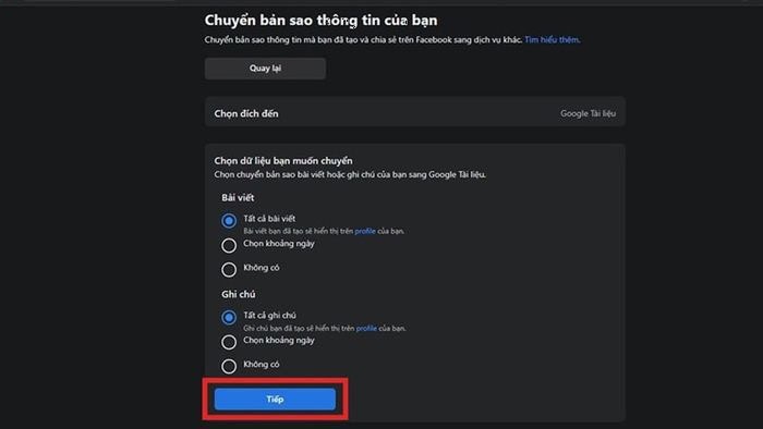 Chuyển bài đăng trên Facebook sang Google Docs| Hướng dẫn, điều kiện, cách khắc phục lỗi 9 Kết nối tài khoản Google