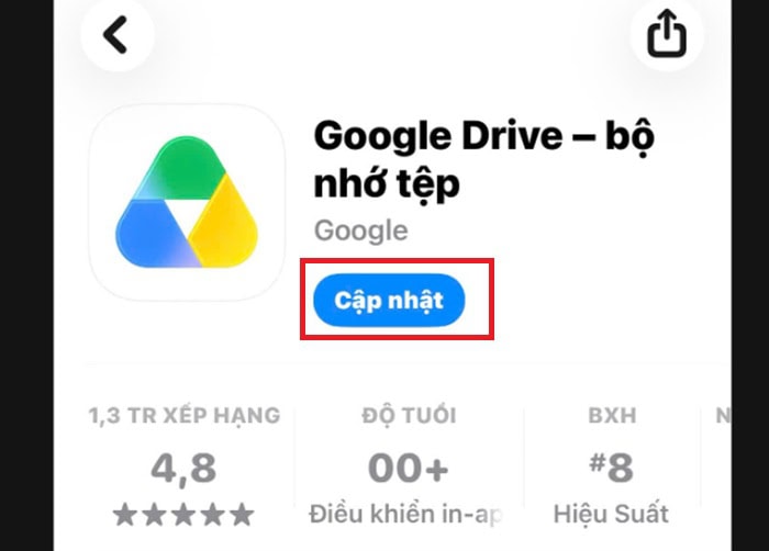 05+ Cách bảo mật Google Drive trên cả máy tính và điện thoại an toàn 17 Chọn Cập nhật