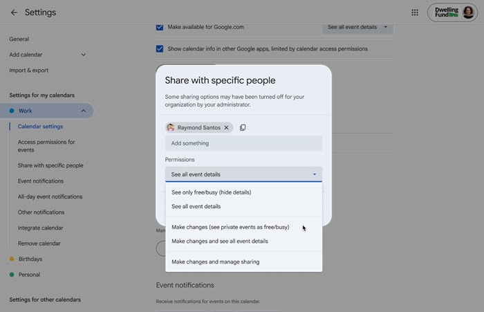 Cập nhật tính năng mới của Google Workspace trong tuần 06/07 - 11/07/2026 6 quyền chia sẻ lịch