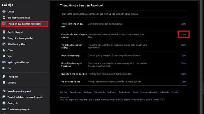 Chuyển bài đăng trên Facebook sang Google Docs| Hướng dẫn, điều kiện, cách khắc phục lỗi 6 Chuyển bản sao thông tin của bạn