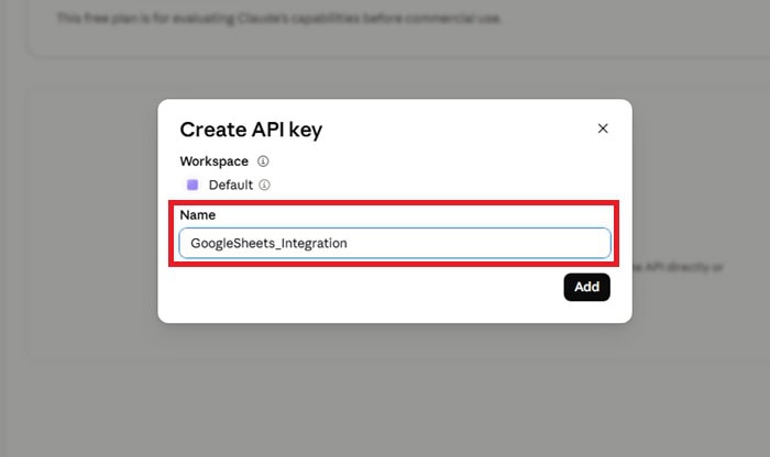 Google Sheets Claude là gì? Tổng quan, tính năng, cách dùng, lỗi dùng lưu ý 9 Lấy API Key từ Anthropic