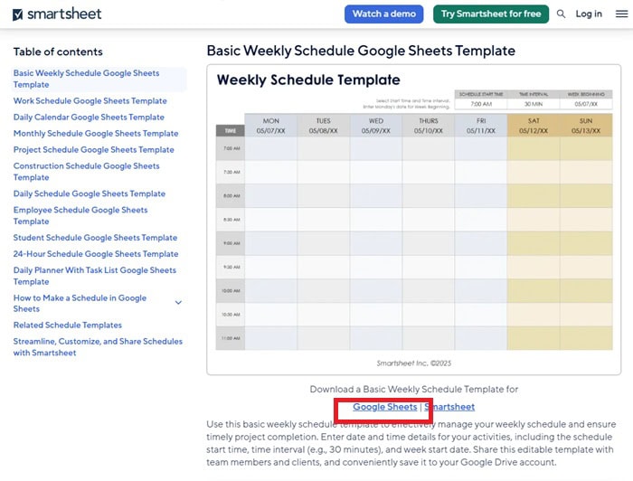 Khám phá mẫu lịch làm việc tuần trên Google Sheets & cách tự tạo cơ bản 14 chọn Download Google Sheets