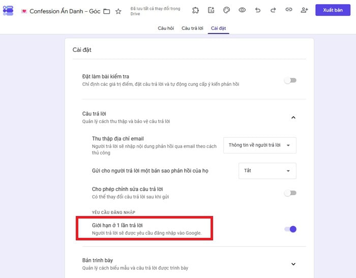 Cách tạo confession bằng Google Sheets: Hướng dẫn chi tiết từ A-Z 7 Bật chế độ ẩn danh