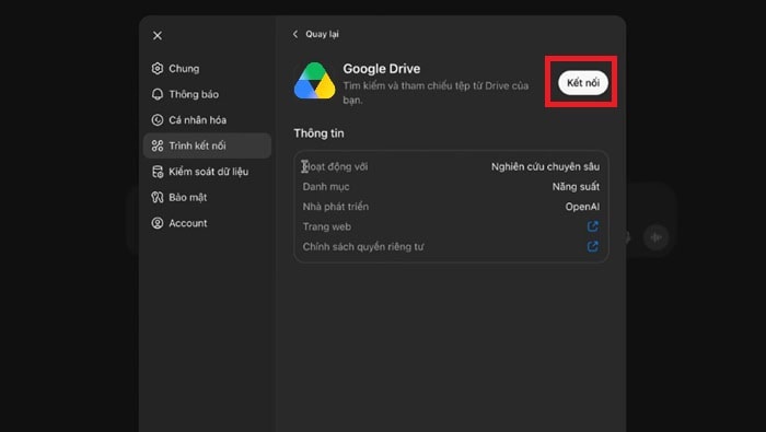 Tải tệp Google Drive lên ChatGPT: Hướng dẫn chi tiết từ A-Z 8 chọn tiếp Google Drive