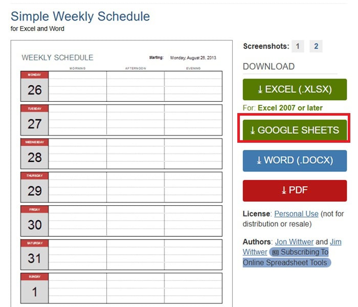 Khám phá mẫu lịch làm việc tuần trên Google Sheets & cách tự tạo cơ bản 8 Lưu dưới dạng Google Trang tính