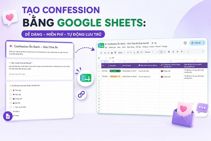 Cách tạo confession bằng Google Sheets: Hướng dẫn chi tiết từ A-Z 10 Mô hình Confession