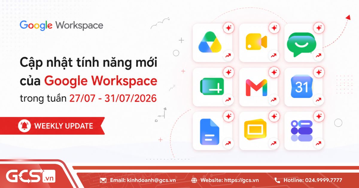 Cập nhật tính năng mới của Google Workspace trong tuần 27/07 - 31/07/2026 13 tinh nang moi google workspace