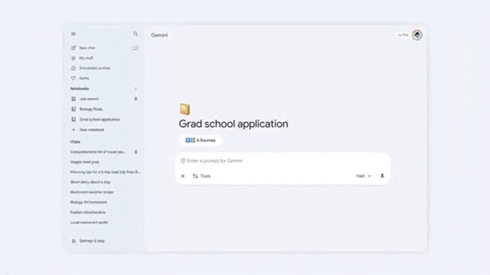 Cập nhật tính năng mới của Google Workspace trong tuần 14/09 - 19/09/2026 9 mở rộng Notebooks trong Gemini