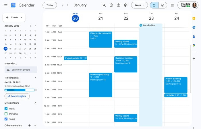 Cập nhật tính năng mới của Google Workspace trong tuần 21/09 - 26/09/2026 18 Google Calendar trên web