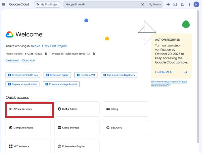 Hướng dẫn cách tích hợp Google Docs MCP với Claude Code từ A-Z 8 cấu hình Project trên Google Cloud