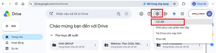 Hướng dẫn cách dùng Track Changes trong Google Docs từ A-Z 22 chọn Cài đặt.