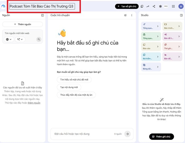 Hướng dẫn tạo podcast với NotebookLM đơn giản cùng một số mẹo hiệu quả 7 đổi thành tên chủ đề podcast