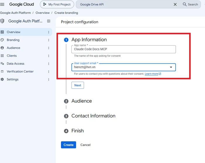 Hướng dẫn cách tích hợp Google Docs MCP với Claude Code từ A-Z 13 chọn OAuth consent screen