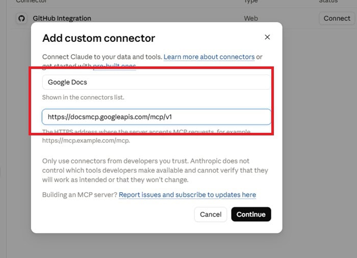 Hướng dẫn cách tích hợp Google Docs MCP với Claude Code từ A-Z 23 Nhập thông tin Google Docs MCP