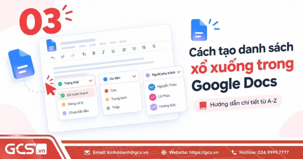 03 Cách tạo danh sách xổ xuống trong Google Docs hiệu quả 4 tao danh sach xo xuong trong google docs