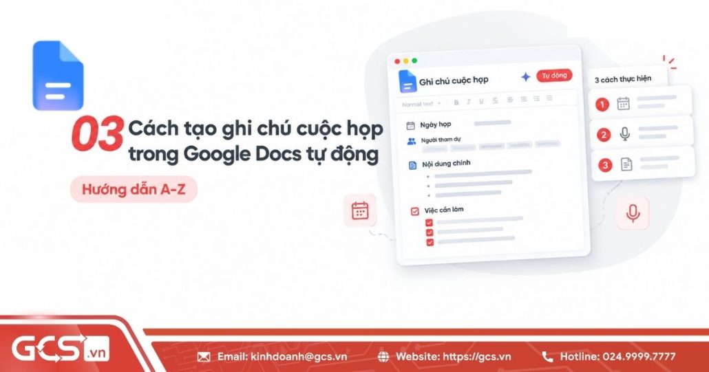 03 Cách tạo ghi chú cuộc họp trong Google Docs tự động, hiệu quả 4 Tạo ghi chú cuộc họp trên Google Docs