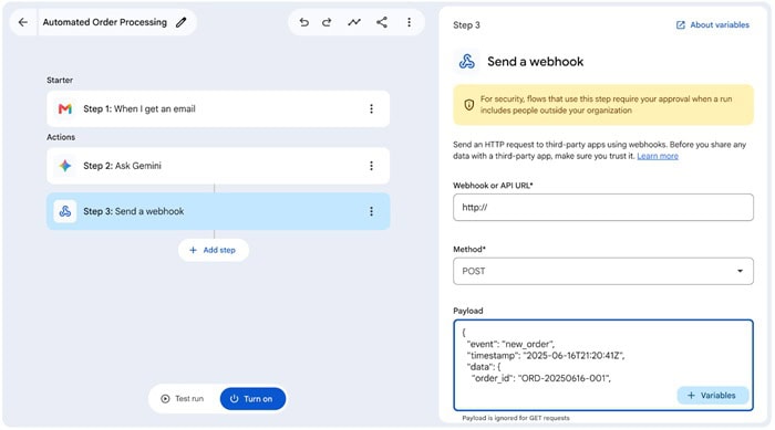 Cập nhật tính năng mới của Google Workspace trong tuần 14/09 - 19/09/2026 13 Flow gửi yêu cầu HTTP